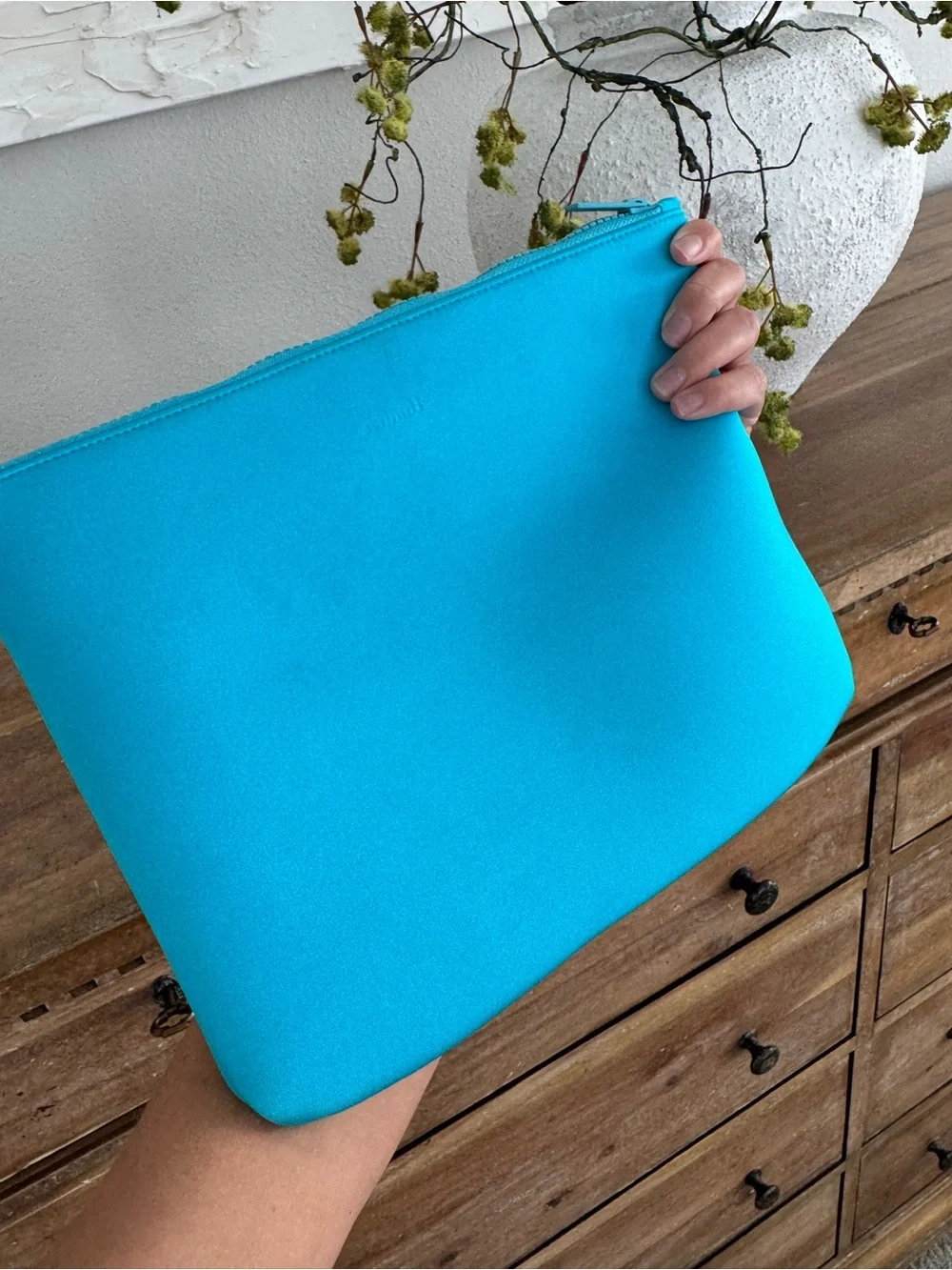 Triangl Turquoise Blue Neoprene Zip Pouch